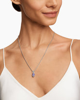 Skull Amulet with Full Pavé Purple Sapphires and 18K White Gold, 14mm